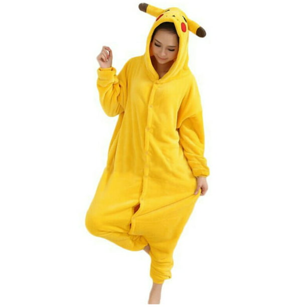 Adult Size Pajamas Pokemon Pikachu Kigurumi Costume for Cosplay Halloween Party 
